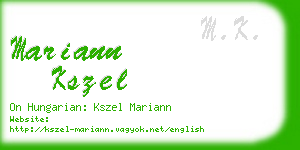 mariann kszel business card